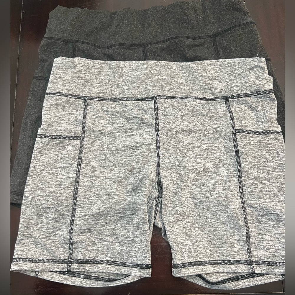 SHEIN Contrast Stitch Biker Shorts with Phone Pocket Set of 2